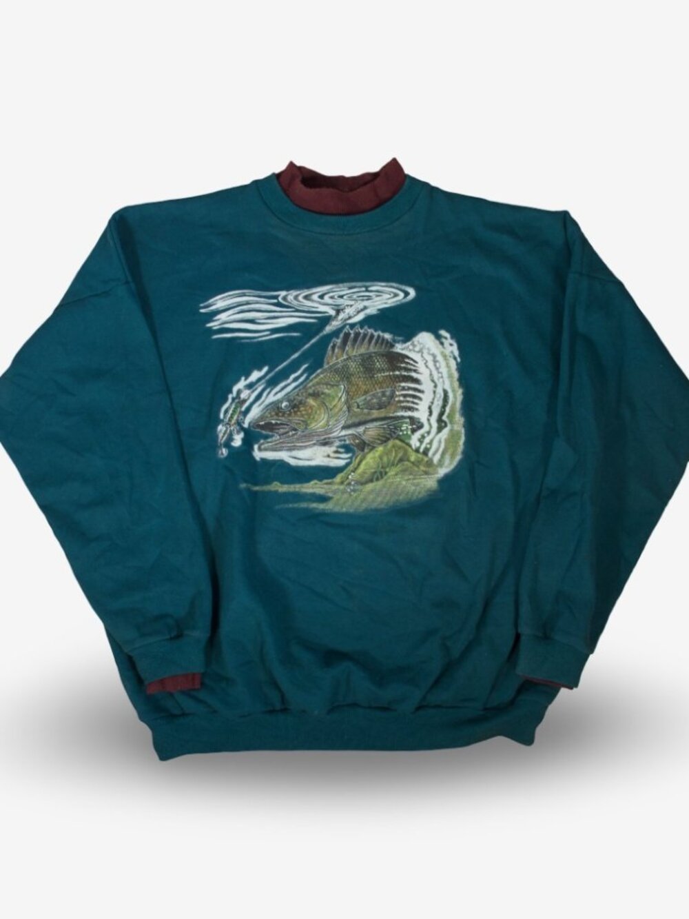 Vintage Made in Canada Daquin Fisherman Double Neck Sweatshirt